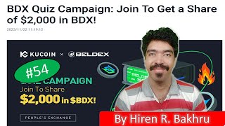 54  Kucoin Announcements  BDX Quiz Campaign Join To Get a Share of 2000 in BDX [upl. by Lasala847]