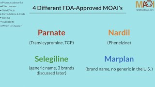 MAO Inhibitors MAOI  Comparing MAOIs [upl. by Etteniuq]