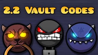 ALL NEW 22 VAULT CODES  Geometry Dash 22 Vault of Secrets [upl. by Leiad]