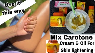 How to mix carotone oil amp cream for a Glowing lighter skin outside any side effects mix it this way [upl. by Nyleak]