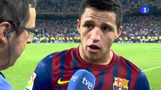 entrevista a Alexis Sanchez luego de su debut con el Barcelona [upl. by Haelahk342]