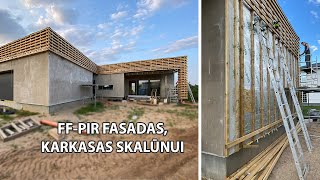 FFPIR pusiau ventiliuojamas fasadas  Karkasas skalūnui  darbus atlikome patys [upl. by Manya]