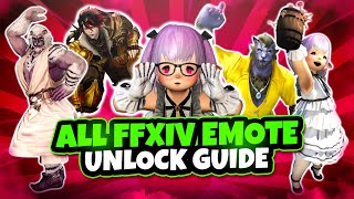 FFXIV ALL Unlockable Emotes Guide [upl. by Thibault]