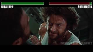 Wolverine vs Sabertooth island fight WITH HEALTHBARS  HD  Xmen Origins Wolverine [upl. by Rahab778]