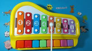 How to play Old macdonald song piano Xylophone tutorial easy with notes keys and numbers [upl. by Oetsira]