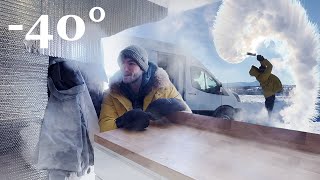 40 Degrees EXTREME COLD Survival in a Van  Winter Camping Vanlife in Extreme Temperatures [upl. by Maleki]