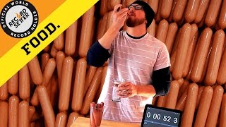 Most Hot Dogs Swallowed Whole In One Minute [upl. by Ametaf]