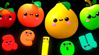 Baby Fruit Dancing with the Vowels 🍎🍊🍋‍🍏🍇 Sensory Video for babies [upl. by Eadie]