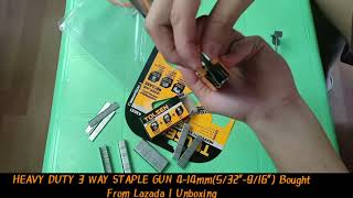 I HEAVY DUTY 3 WAY STAPLE GUN 414mm532quot916quot  Unboxing [upl. by Eidnim]