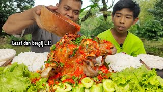 MUKBANG DAGING KAMBING UTUH SIRAM SAMBEL LAVA NIKMAT KACIDA LEZAT DAN BERGIJI [upl. by Elliot627]