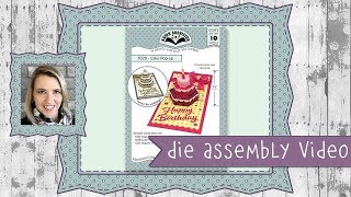 Karen Burniston Die Set 1028 Cake Popup Assembly [upl. by Akamaozu]