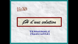 pH dune solution  Terminale SPE [upl. by Akire]