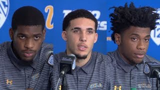 UCLA players LiAngelo Ball Jalen Hill Cody Riley suspended indefinitely press conference  ESPN [upl. by Latterll]