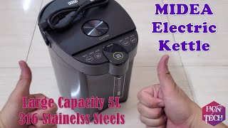 MIDEA Electric Kettle  Large Capacity 5L  Stainless Steel 316  Model SP50C505BPRO  Unboxing [upl. by Maice134]