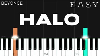 Beyoncé  Halo  EASY Piano Tutorial [upl. by Kadner]