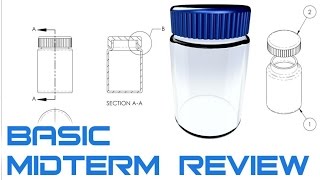 SolidWorks 2016 Accelerated Learning Tutorial  Basics Midterm Exam Review [upl. by Weiser]