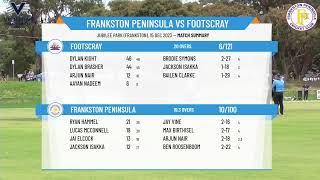 Victorian Premier Cricket  Kookaburra Mens Firsts  Round 8  Frankston Peninsula v Footscray [upl. by Cerallua]