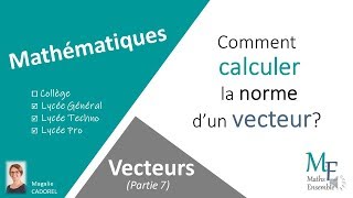 Vecteurs Partie 7  Calculer la norme dun vecteur [upl. by Franz972]