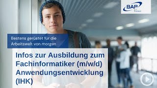 Beruf der Zukunft Infos zur Ausbildung zum Fachinformatiker mwd Anwendungsentwicklung IHK [upl. by Zetnahs]