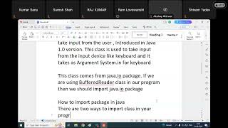 Input from The User BufferedReaderScanner Command Line Argument  Java Programming Ram Lovewanshi [upl. by Champaigne]