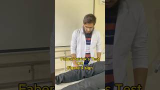 PatricksFabers Test  Figure Four Test  Hip Impingement physiotherapy reels viral [upl. by Birgit190]