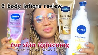 Best body lotion for healthy amp skin lightening Nivea firmamp smooth Vaseline Gluta hya serum review [upl. by Thedrick]