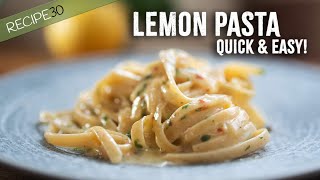 15 Minute Buttery Lemon Pasta Fettuccine  Quick Weeknight Meal [upl. by Aicenet]