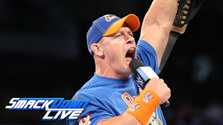 John Cena returns to SmackDown LIVE as a 16time World Champion SmackDown LIVE Jan 31 2017 [upl. by Rorry]