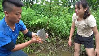 Video Fishing Technology  Cleverly use the pump to suck water in the wild lake Catch Many fish [upl. by Deuno717]