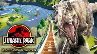 JURASSIC PARK Island Adventure Escape Roller Coaster POV CC [upl. by Ayel657]