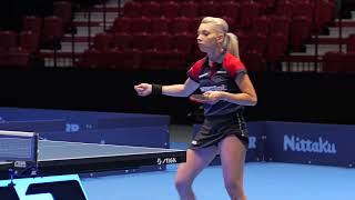 Bernadette Szocs in action in 2023 STUPA European Table Tennis Championships [upl. by Edveh]