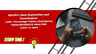 Percentage Tables Contingency Tables BIVARIATE ANALYSISunit4 in tamil AD3301 analysis [upl. by Karas]