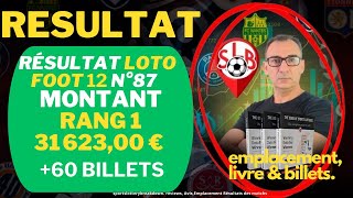 Résultat Loto Foot 12 N°87 pronostics football 8 winamax lotofoot7 [upl. by Ahsinauj]