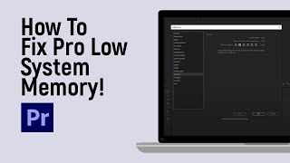 How to Fix Adobe Premiere Pro Low System Memory easy [upl. by Ahsenre]