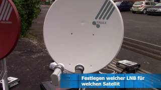 Ausrichten auf Astra 192°E und Eutelsat Hotbird 13°E mit einem Parabolspiegel und 2 separaten LNB [upl. by Herald]