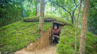 Building The Most Beautiful Secret Underground House in the Wood by Jungle Survival Man [upl. by Nanette862]