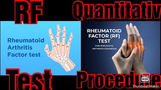 RF Q Rheumatoid factor test procedure in lab [upl. by Allemap]