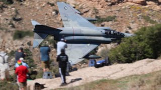 THE LEGENDARY F4 PHANTOMS FLYING LOW IN THE GREEK MACH LOOP  4K [upl. by Gavan673]