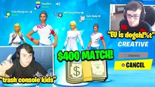 ZAYNSZN vs MONGRAAL amp BENJYFISHY 400 2v2 WAGER Fortnite Chapter 2 [upl. by Gregson]