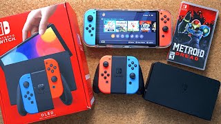 Nintendo Switch OLED Unboxing and Setup  Metroid Dread Gameplay [upl. by Ysirhc454]