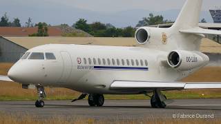 OOLUM  Dassault Falcon 7X  Belgium  Air Force  SaintEtienne Loire Airport EBULFMH [upl. by Danyette]