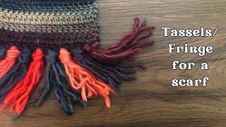 How to make TasselsFringe for a Crochet Scarf  Tutorial [upl. by Sousa876]