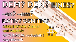 DEM DEN EINES  Deklinacja rodzajnik i przymiotnik Gramatyka niemiecka ĆWICZENIA A2 odc 2 [upl. by Tniassuot]