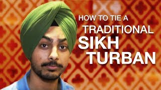 How to tie a traditional Sikh turban [upl. by Ayalat311]