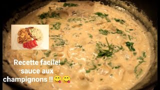 Réussir sa Sauce champignons persil crème fraiche sel poivre et bouillon [upl. by Fennelly]