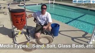 Learn about the Standard Hopper System Wet Blaster for Pool Tile Cleaning [upl. by Kcirdez752]