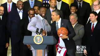 Obama tells LeBron quotIts your world manquot [upl. by Ahseiuqal]