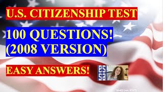 2022  100 Civics Questions 2008 version for the US Citizenship Test [upl. by Latoyia]