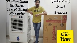 Khaitan Atom 90 Litres Desert Metal Exhaust Air Cooler  Unboxing And Review [upl. by Talia]