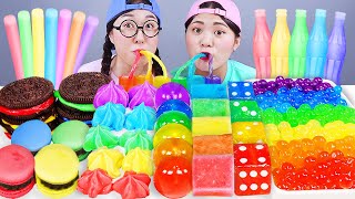 ASMR RAINBOW DESSERT FROZEN NIKLNIP COLOR ICE CREAM MUKBANG 무지개 디저트 먹방 DONA 도나 [upl. by Cleodal]